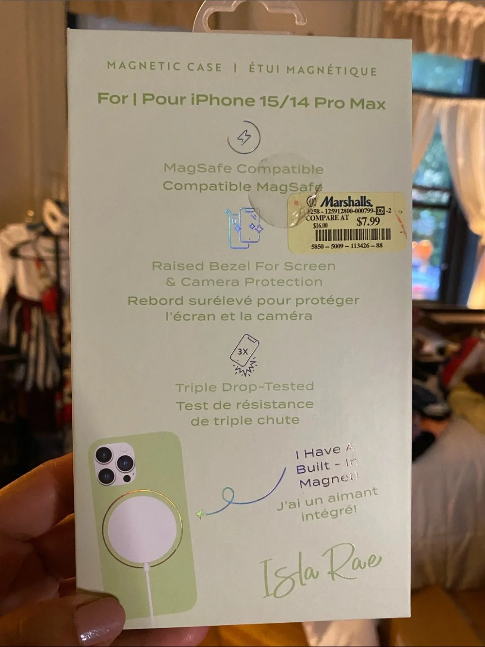MagSafe Compatible Magnetic Phone Case for iPhone 15/14 Pro Max - Light Green